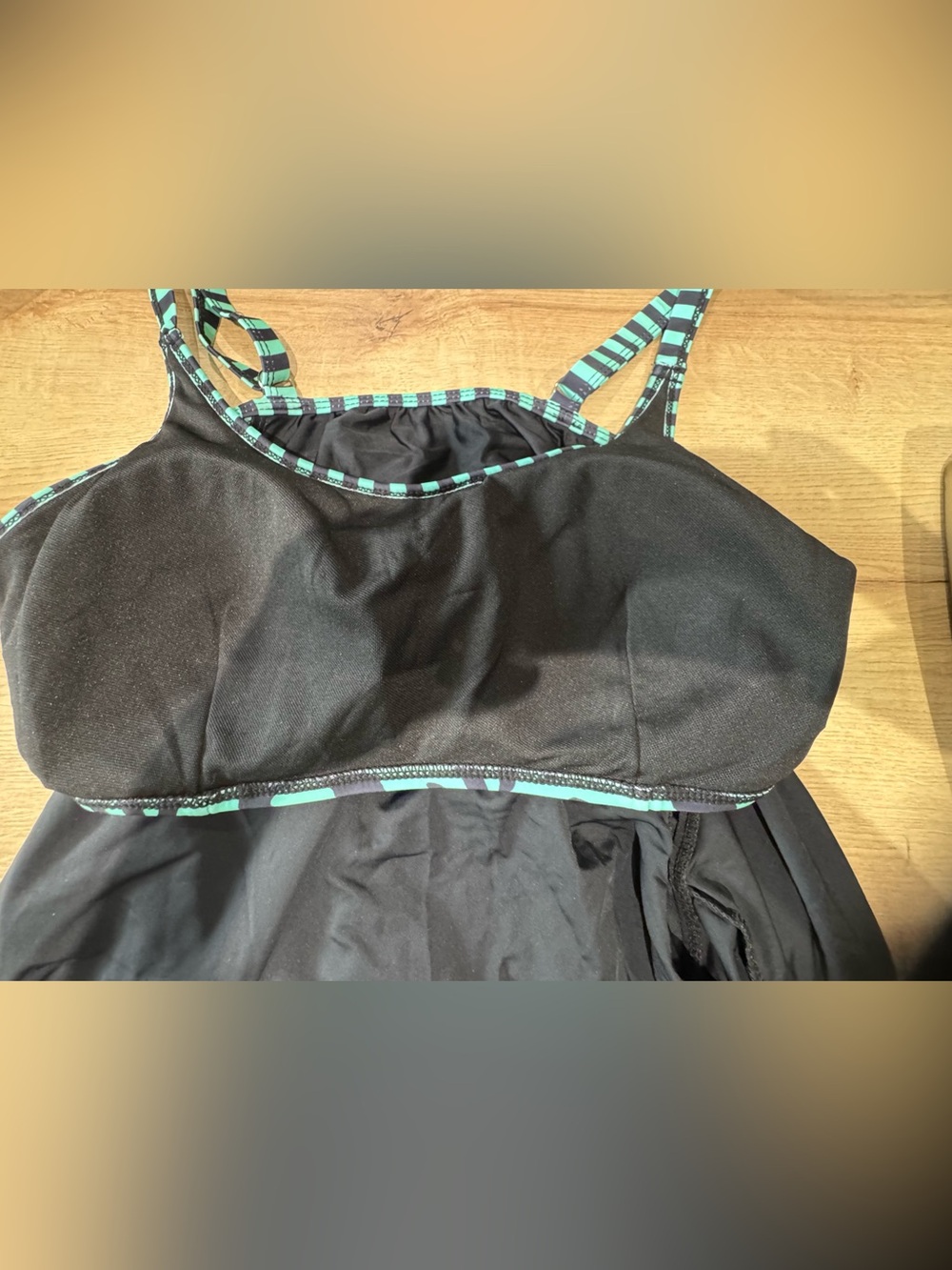 Women’s Black & Teal Leopard Tankini Swim Set - Picture 12 of 16